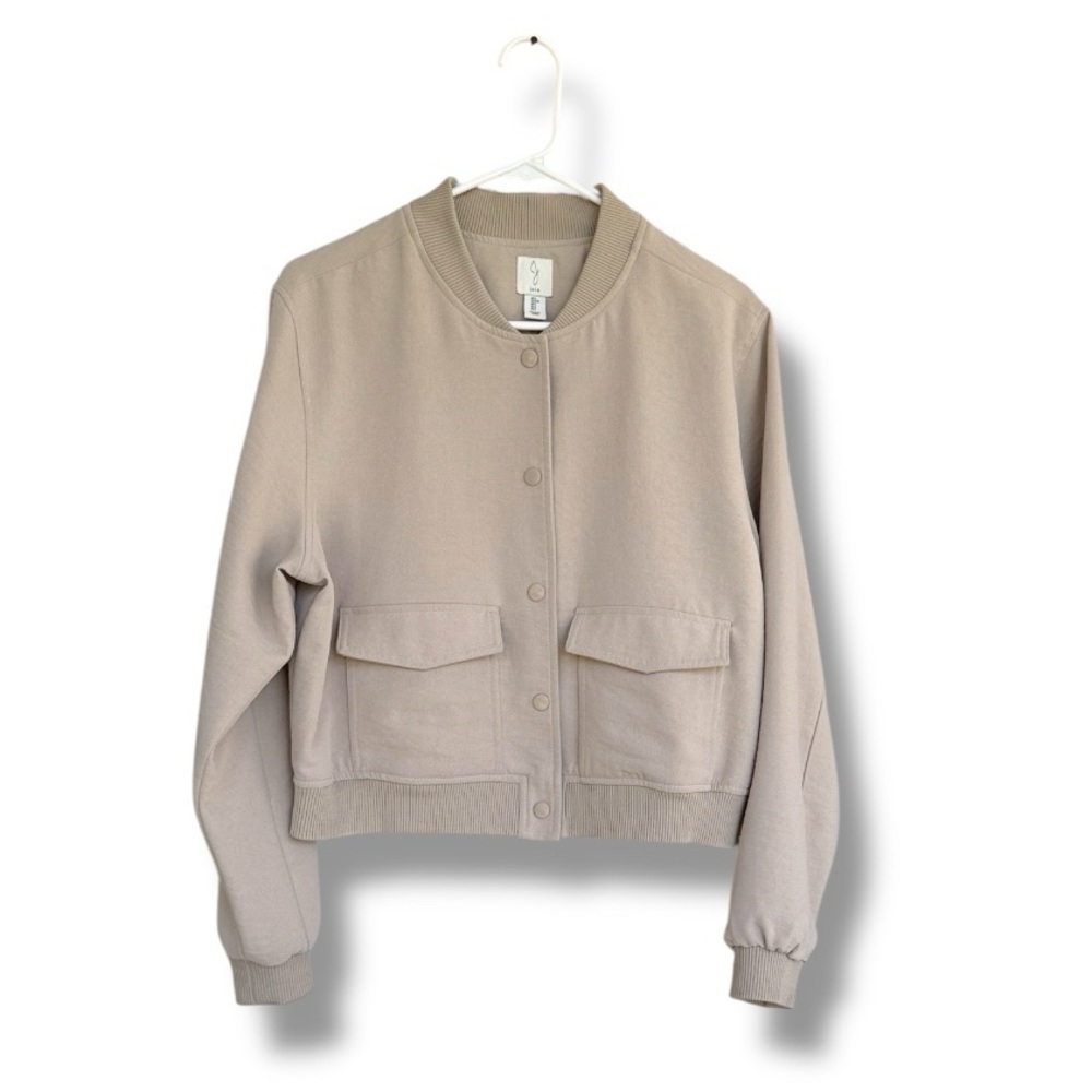 Joie Taupe Bomber Jacket Size Large - Picture 1 of 11